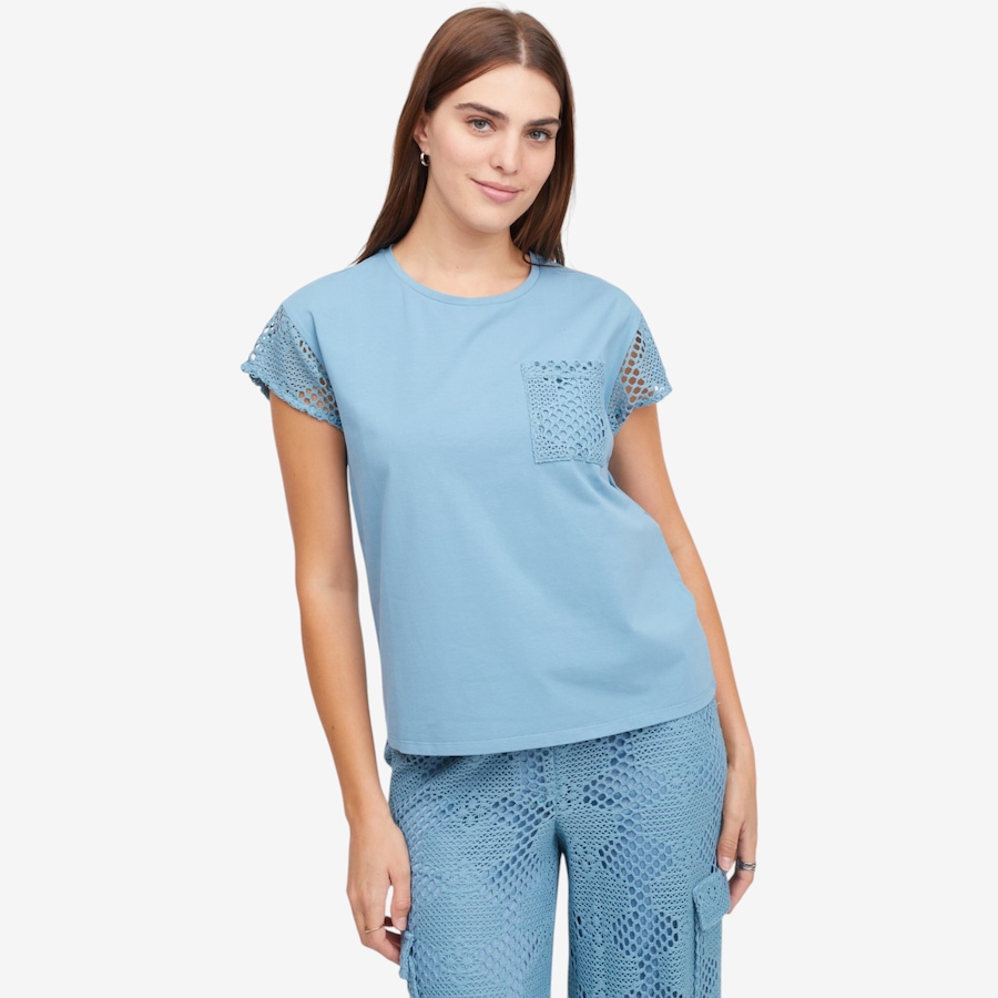 Image 120089_AQB.jpg, Product 120-089 / Price $89.99, Jhoan Sebastian Grey Crochet Detail Tee from Jhoan Sebastian Grey on TSC.ca's Fashion department