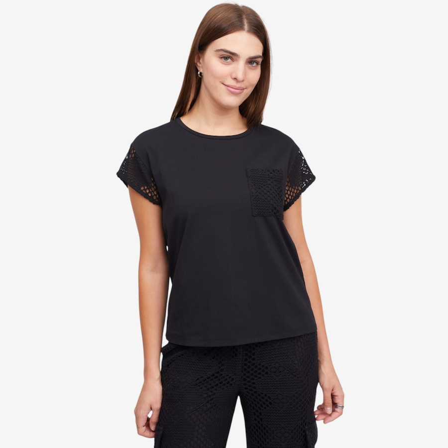Image 120089_BLK.jpg, Product 120-089 / Price $89.99, Jhoan Sebastian Grey Crochet Detail Tee from Jhoan Sebastian Grey on TSC.ca's Fashion department