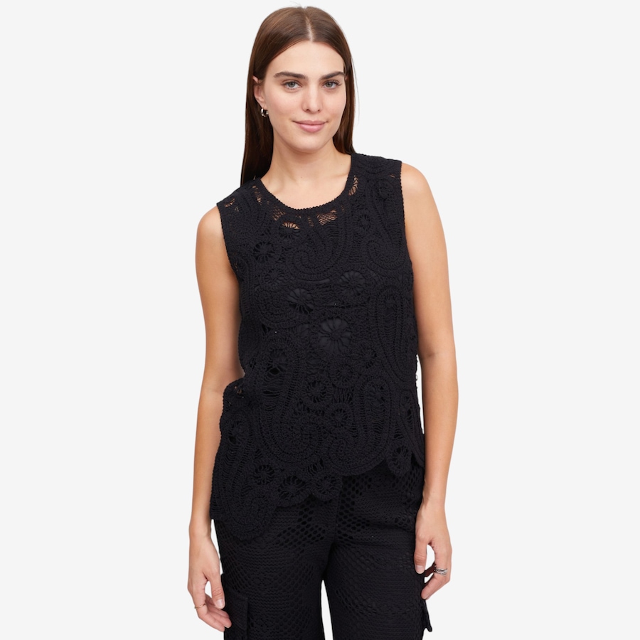 Image 120092_BLK.jpg, Product 120-092 / Price $59.88, Jhoan Sebastian Grey Sleeveless Crochet Top from Jhoan Sebastian Grey on TSC.ca's Fashion department