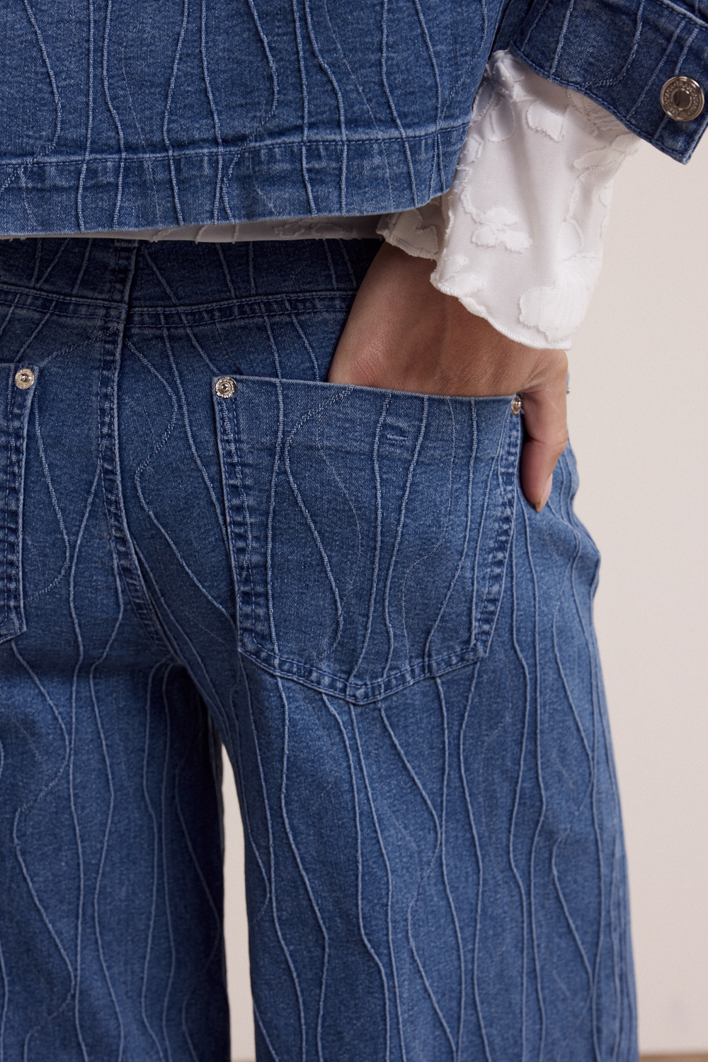 Tramontana Pintuck Denim Trousers - TSC.ca