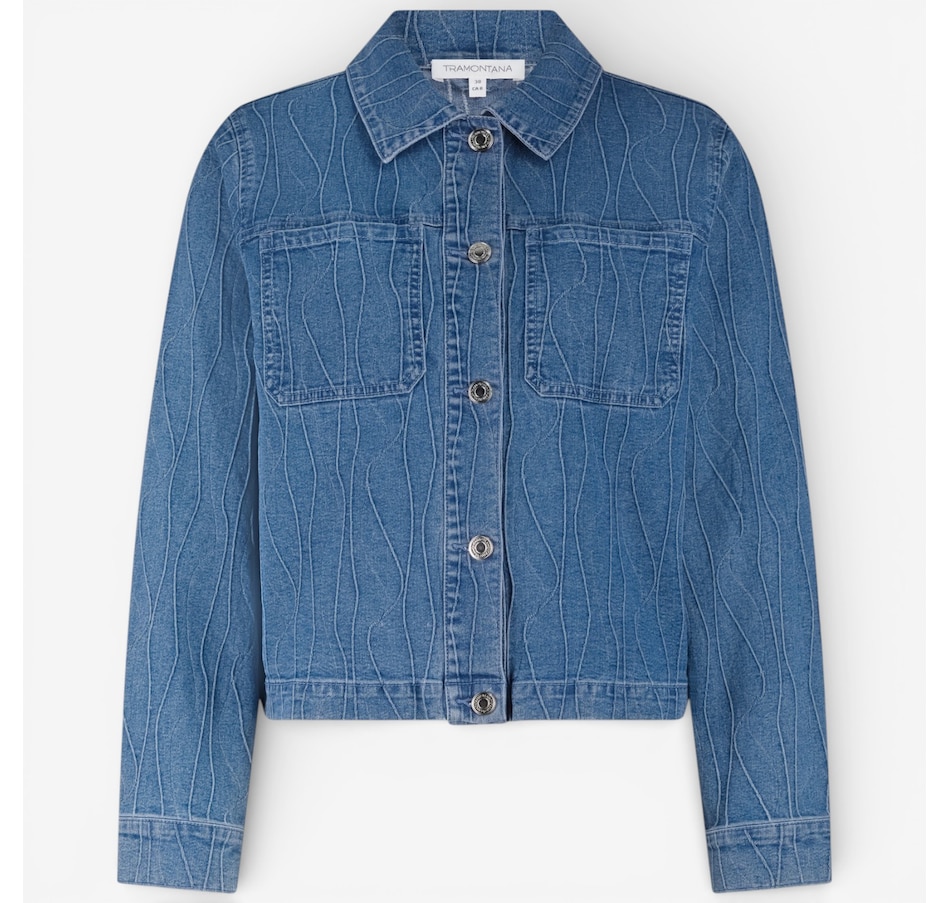 Image 120433_ALTMORE1.jpg, Product 120-433 / Price $144.00, Tramontana Pintuck Pattern Denim Jacket from Tramontana on TSC.ca's Fashion department