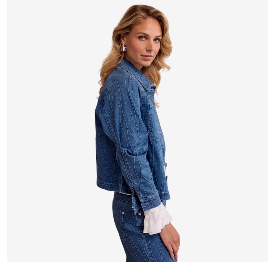 Image 120433_ALTMORE3.jpg, Product 120-433 / Price $144.00, Tramontana Pintuck Pattern Denim Jacket from Tramontana on TSC.ca's Fashion department