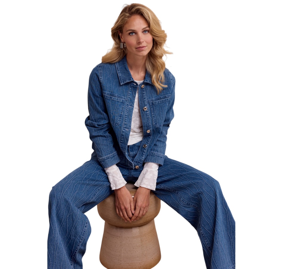 Image 120433_ALTMORE5.jpg, Product 120-433 / Price $144.00, Tramontana Pintuck Pattern Denim Jacket from Tramontana on TSC.ca's Fashion department