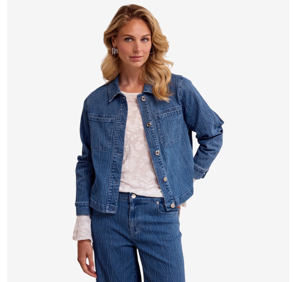 Image 120433_BDE.jpg, Product 120-433 / Price $144.00, Tramontana Pintuck Pattern Denim Jacket from Tramontana on TSC.ca's Fashion department