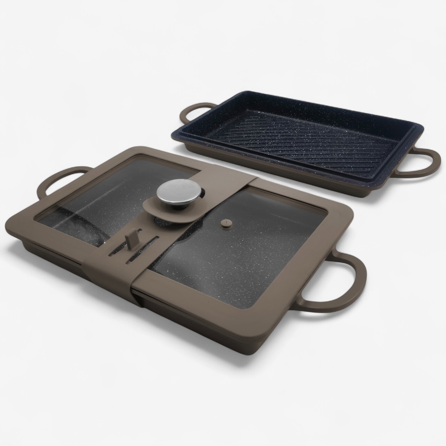 Image 120507_GRY.jpg, Product 120-507 / Price $89.99, Curtis Stone 9" x 13" Baker Griddle and Grill Set from Curtis Stone on TSC.ca's Kitchen department