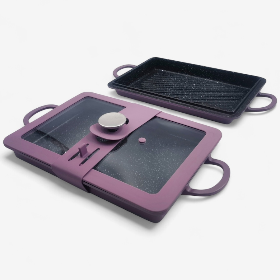 Image 120507_PUR.jpg, Product 120-507 / Price $89.99, Curtis Stone 9" x 13" Baker Griddle and Grill Set from Curtis Stone on TSC.ca's Kitchen department