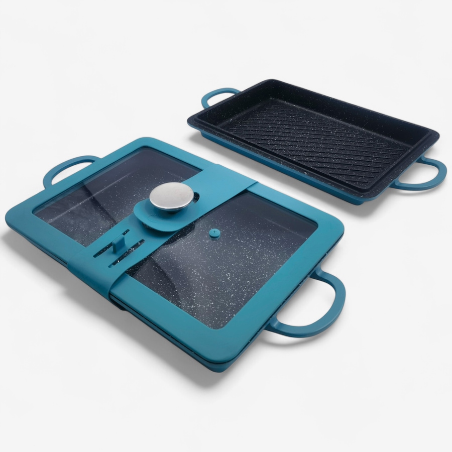 Image 120507_TRQ.jpg, Product 120-507 / Price $89.99, Curtis Stone 9" x 13" Baker Griddle and Grill Set from Curtis Stone on TSC.ca's Kitchen department