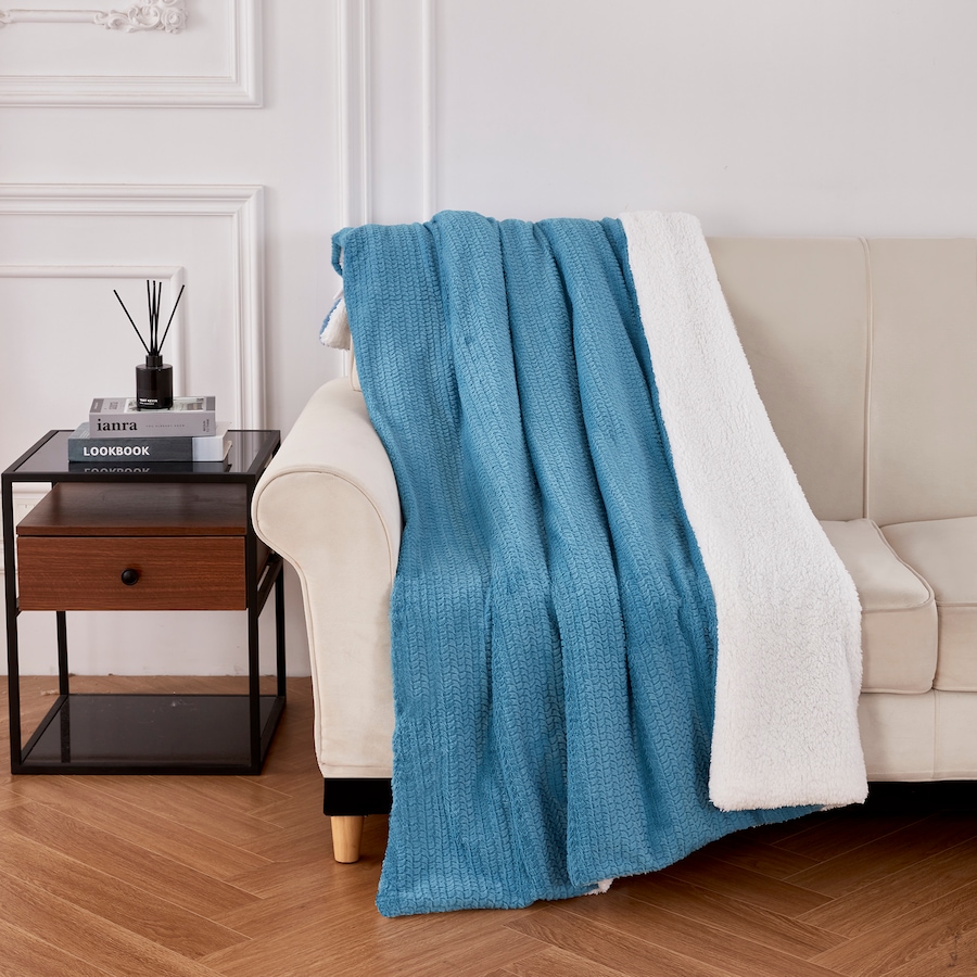 Image 120530_BLU.jpg, Product 120-530 / Price $34.99, Claro Living Home Plush Throw from Claro Living Home on TSC.ca's Home & Garden department
