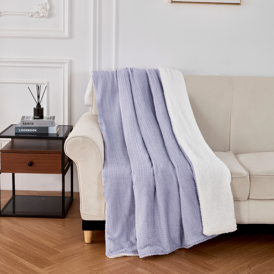 Image 120530_PUR.jpg, Product 120-530 / Price $34.99, Claro Living Home Plush Throw from Claro Living Home on TSC.ca's Home & Garden department