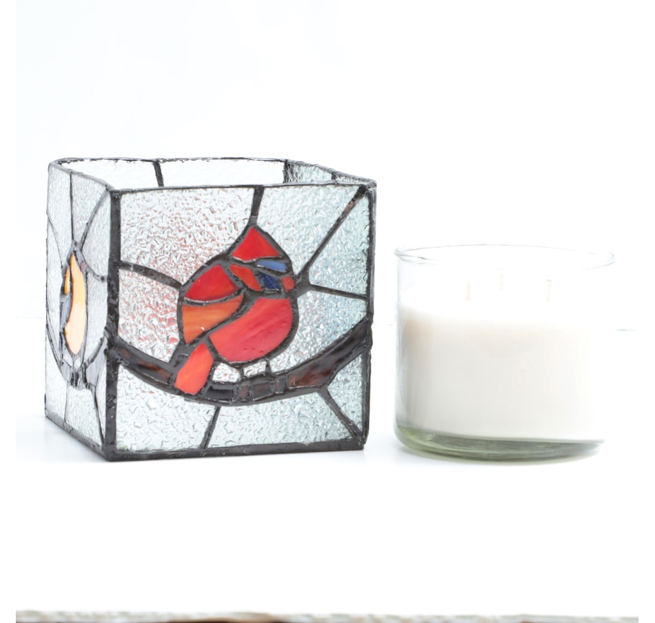 Image 120533_ALTMORE1.jpg, Product 120-533 / Price $139.99, Tiffany Style Lighting Stained Glass Bird Candleholders with Scented Candles (set of 2) from Tiffany Style Lighting on TSC.ca's Home & Garden department