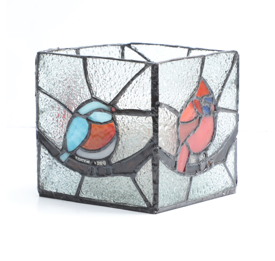 Image 120533_ALTMORE2.jpg, Product 120-533 / Price $139.99, Tiffany Style Lighting Stained Glass Bird Candleholders with Scented Candles (set of 2) from Tiffany Style Lighting on TSC.ca's Home & Garden department