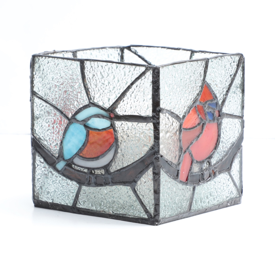 Image 120533_ALTMORE2.jpg, Product 120-533 / Price $64.88, Tiffany Style Lighting Stained Glass Bird Candleholders with Scented Candles (set of 2) from Tiffany Style Lighting on TSC.ca's Home & Garden department