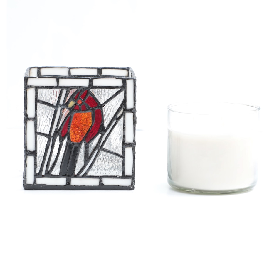 Image 120533_ALTMORE4.jpg, Product 120-533 / Price $139.99, Tiffany Style Lighting Stained Glass Bird Candleholders with Scented Candles (set of 2) from Tiffany Style Lighting on TSC.ca's Home & Garden department