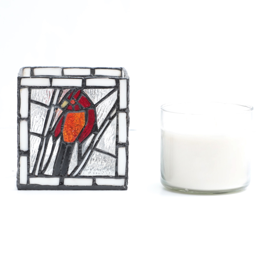 Image 120533_ALTMORE4.jpg, Product 120-533 / Price $64.88, Tiffany Style Lighting Stained Glass Bird Candleholders with Scented Candles (set of 2) from Tiffany Style Lighting on TSC.ca's Home & Garden department