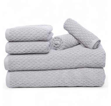 Home Suite Cotton Jacquard Tiles Towel Set (6-pieces)