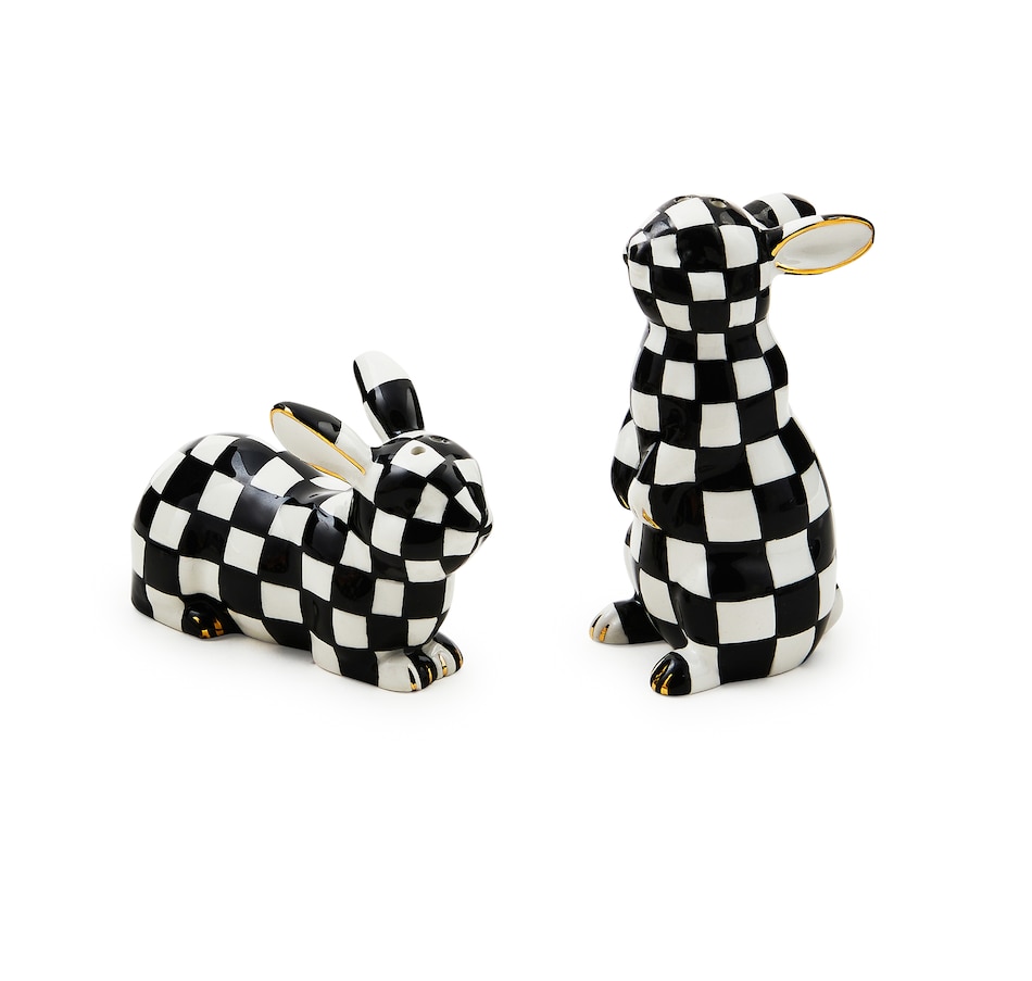 Image 120584.jpg, Product 120-584 / Price $72.00, MacKenzie-Childs Courtly Bunny Salt and Pepper Set from MacKenzie Childs on TSC.ca's Kitchen department
