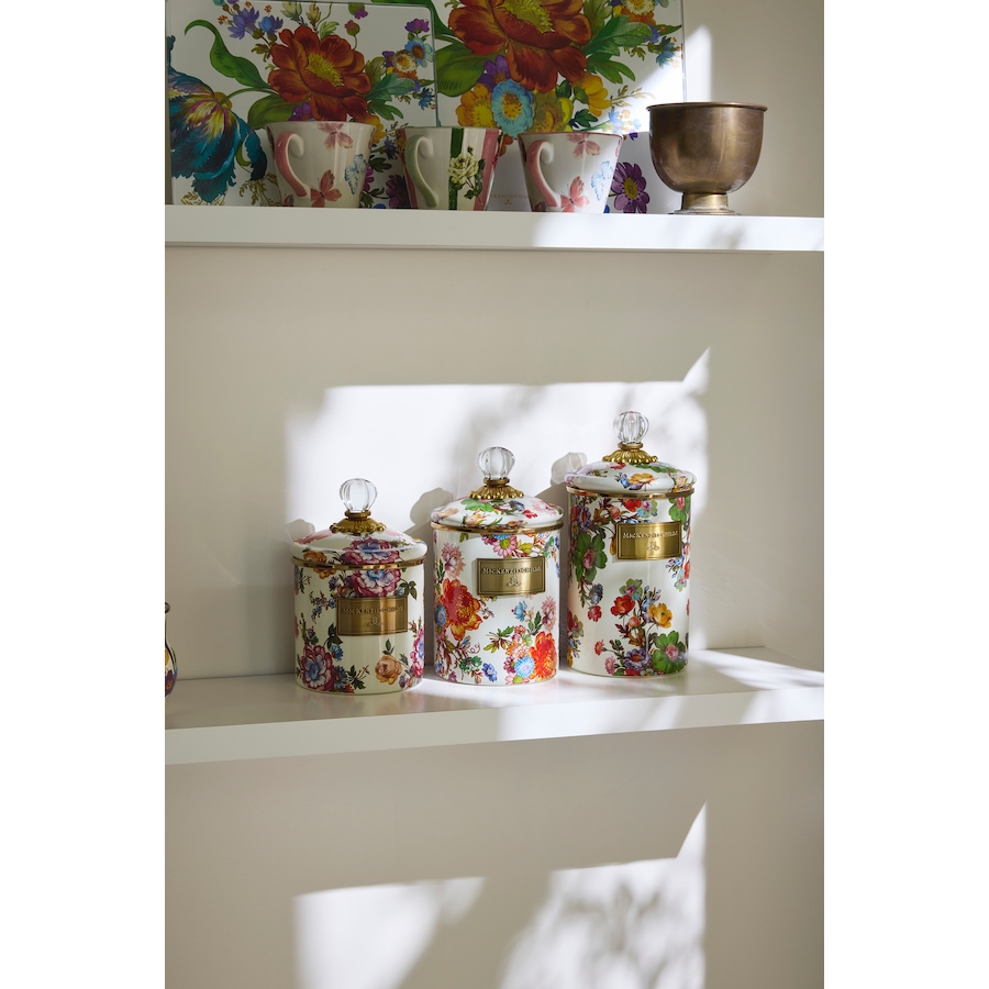 Image 120589_ALTMORE10.jpg, Product 120-589 / Price $470.00, MacKenzie-Childs Hand Decorated Enamel Canisters (set of 3) from MacKenzie Childs on TSC.ca's Kitchen department