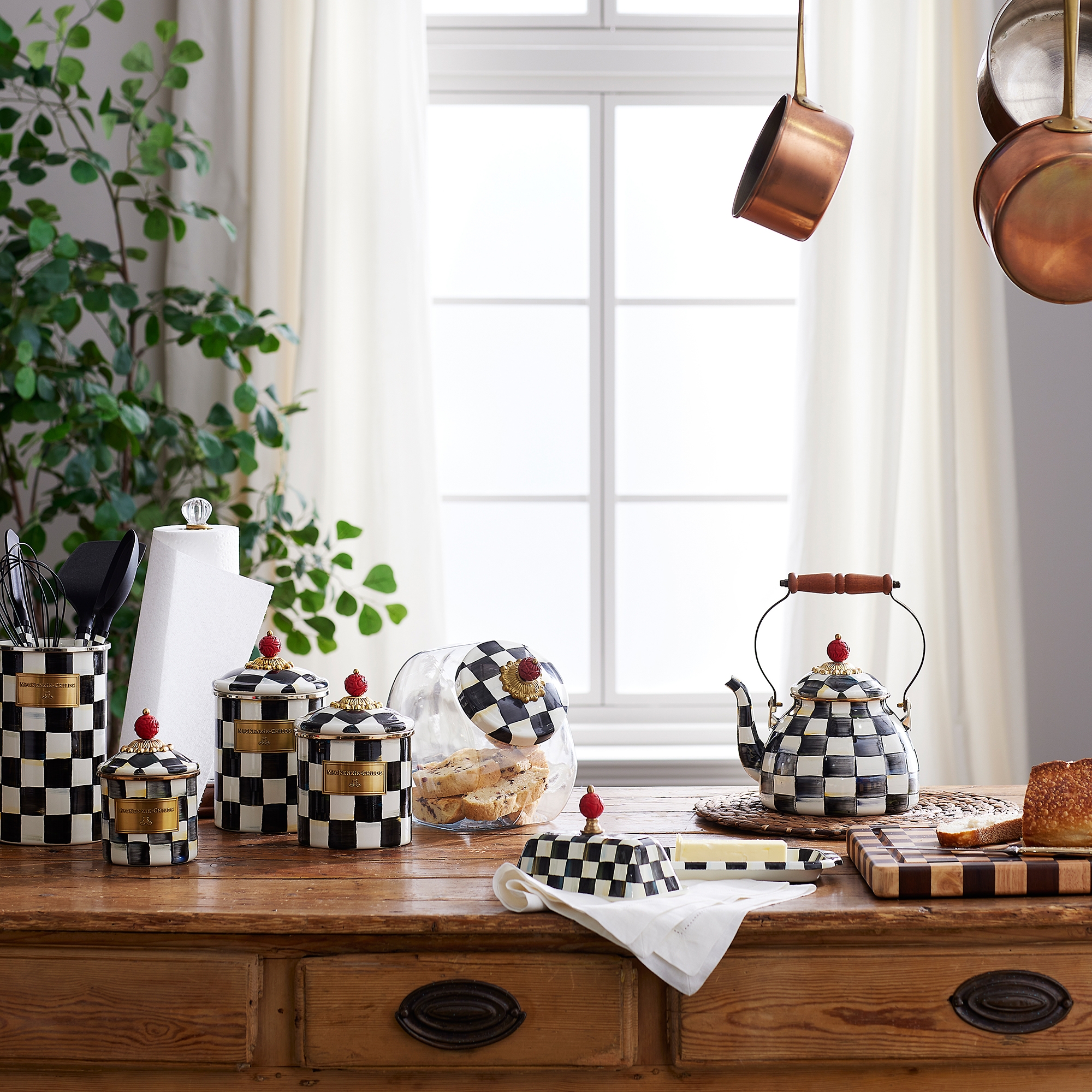 MacKenzie-Childs Hand Decorated Enamel Canisters (set of 3) - TSC.ca