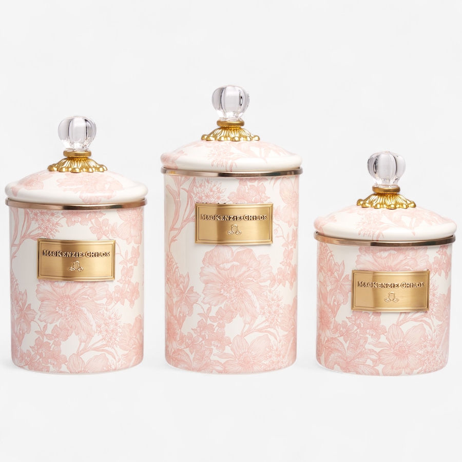 Image 120589_ROEGD.jpg, Product 120-589 / Price $470.00, MacKenzie-Childs Hand Decorated Enamel Canisters (set of 3) from MacKenzie Childs on TSC.ca's Kitchen department