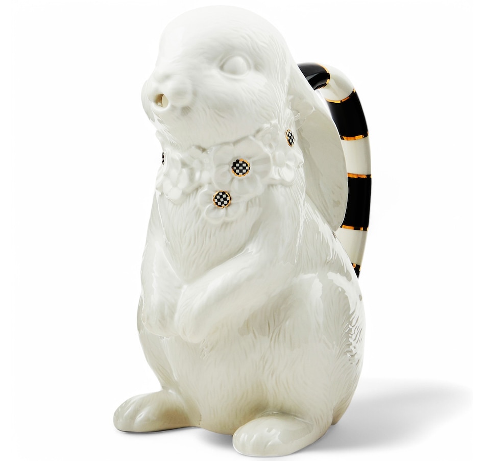 Image 120618_ALTMORE1.jpg, Product 120-618 / Price $99.88, MacKenzie-Childs White Rabbit Ceramic Pitcher from MacKenzie Childs on TSC.ca's Kitchen department