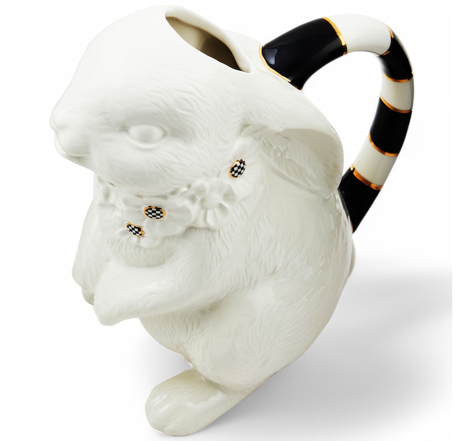 Image 120618_ALTMORE3.jpg, Product 120-618 / Price $99.88, MacKenzie-Childs White Rabbit Ceramic Pitcher from MacKenzie Childs on TSC.ca's Kitchen department