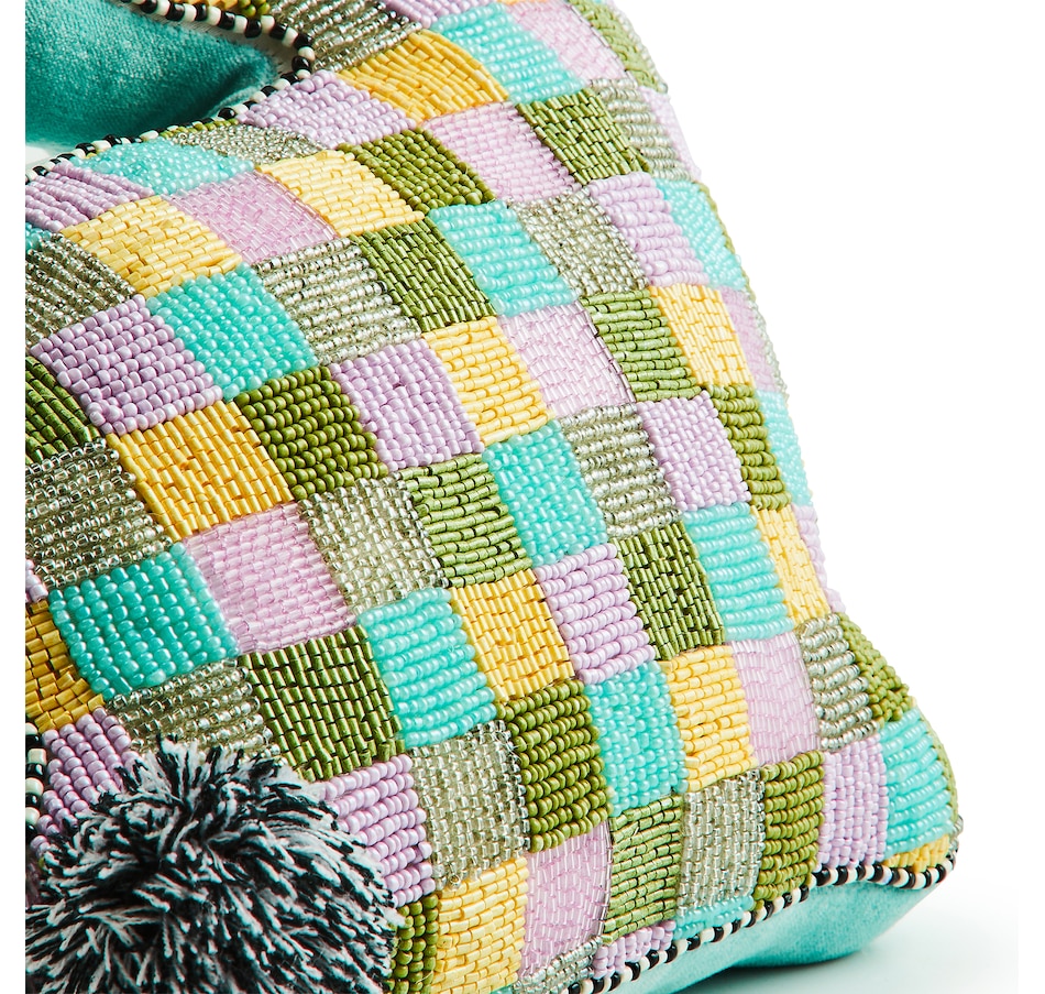 Image 120626_ALTMORE2.jpg, Product 120-626 / Price $100.00, MacKenzie-Childs Multi Check Bunny Shaped Throw Pillow from MacKenzie Childs on TSC.ca's Home & Garden department
