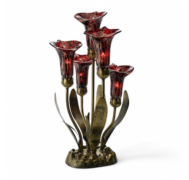 Tiffany Style 20" Hand-Blown Glass Calla Lily Lamp