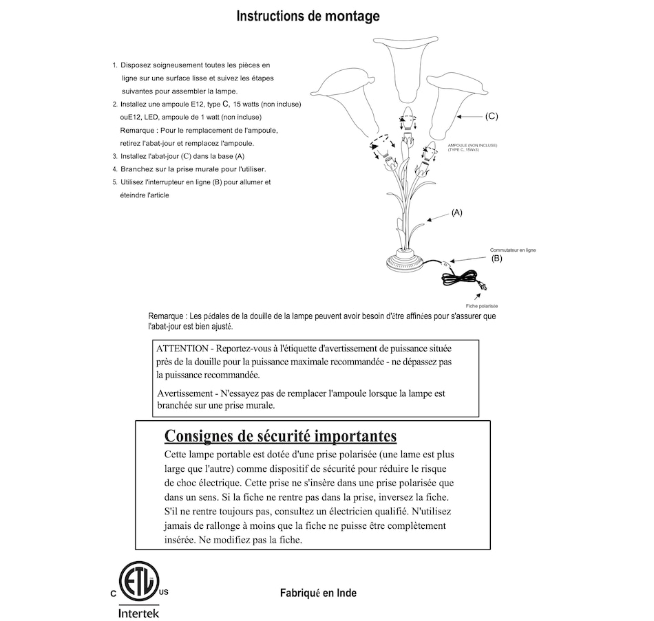 Image 120658_ALTMORE1.jpg, Product 120-658 / Price $159.99, Tiffany Style Hand-Blown Glass Calla Lily Lamp from Tiffany Style Lighting on TSC.ca's Home & Garden department