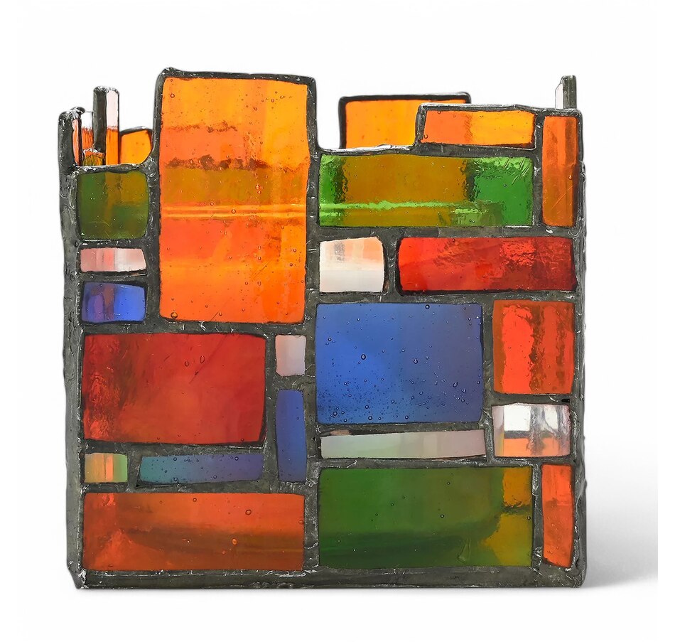 Image 120661.jpg, Product 120-661 / Price $69.99, Tiffany Style 4.5" Glass Candleholder with Scented Candle from Tiffany Style Lighting on TSC.ca's Home & Garden department