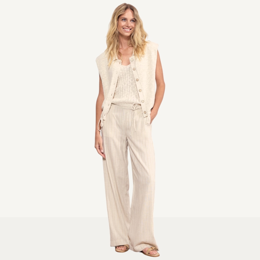 Image 120662_STN.jpg, Product 120-662 / Price $79.88, Tramontana Lurex Striped Wide Leg Trousers from Tramontana on TSC.ca's Fashion department