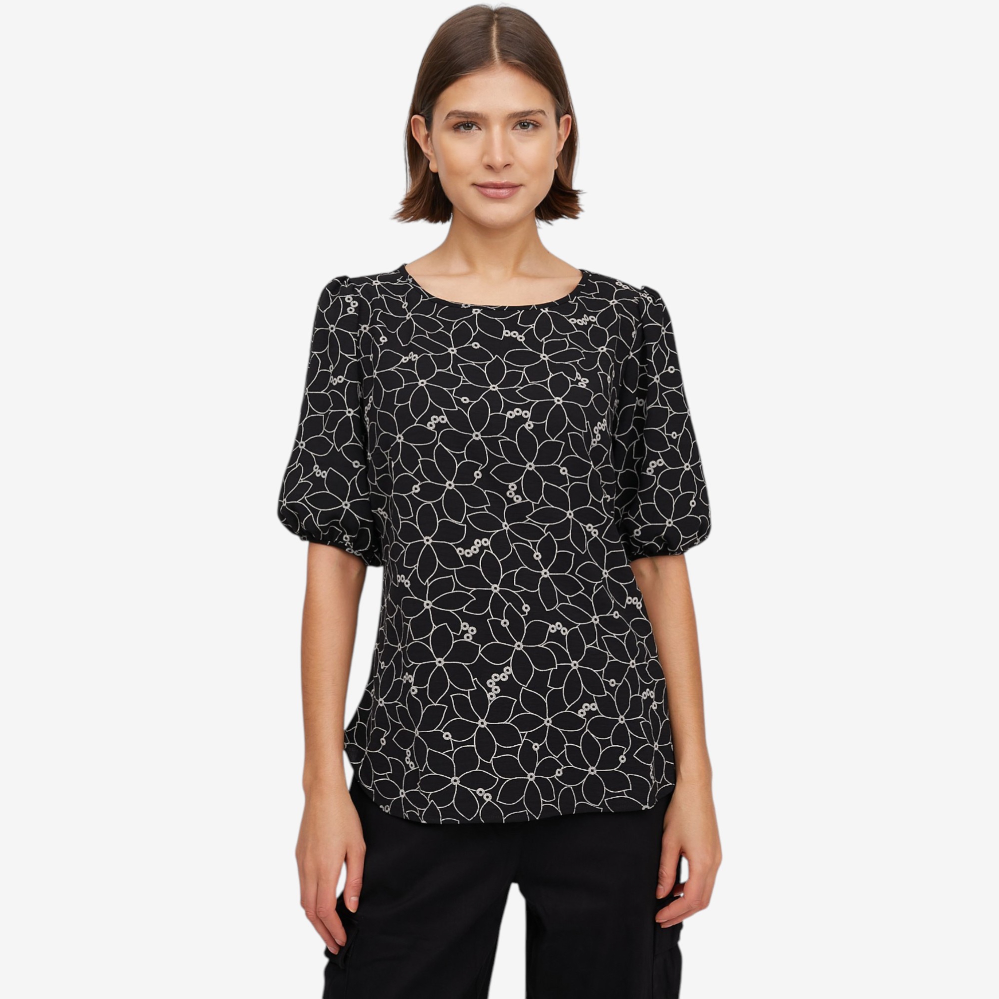 Guillaume Boat Neck Ruched Sleeve Top - TSC.ca
