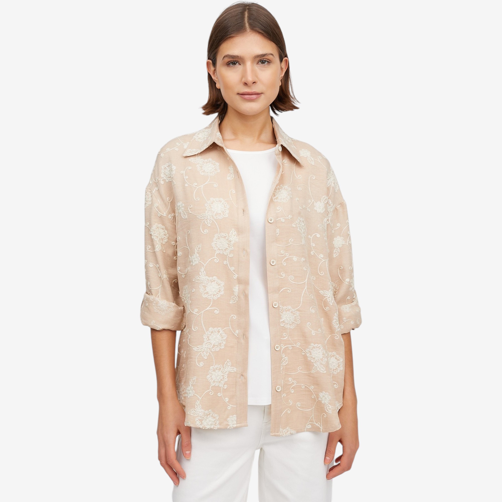 Guillaume Floral Embroidery Shirt - TSC.ca