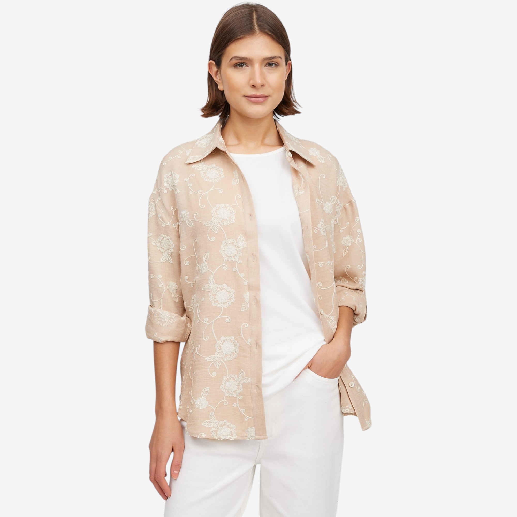 Guillaume Floral Embroidery Shirt - TSC.ca