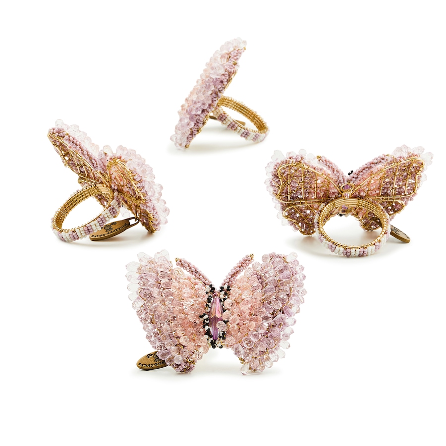 Image 120848.jpg, Product 120-848 / Price $68.33, MacKenzie-Childs Pink Butterfly Napkin Rings (set of 4) from MacKenzie Childs on TSC.ca's Kitchen department