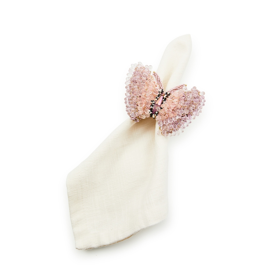 Image 120848_ALTMORE2.jpg, Product 120-848 / Price $68.33, MacKenzie-Childs Pink Butterfly Napkin Rings (set of 4) from MacKenzie Childs on TSC.ca's Kitchen department