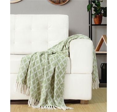 Home Suite Cotton Poly Ogee Throw