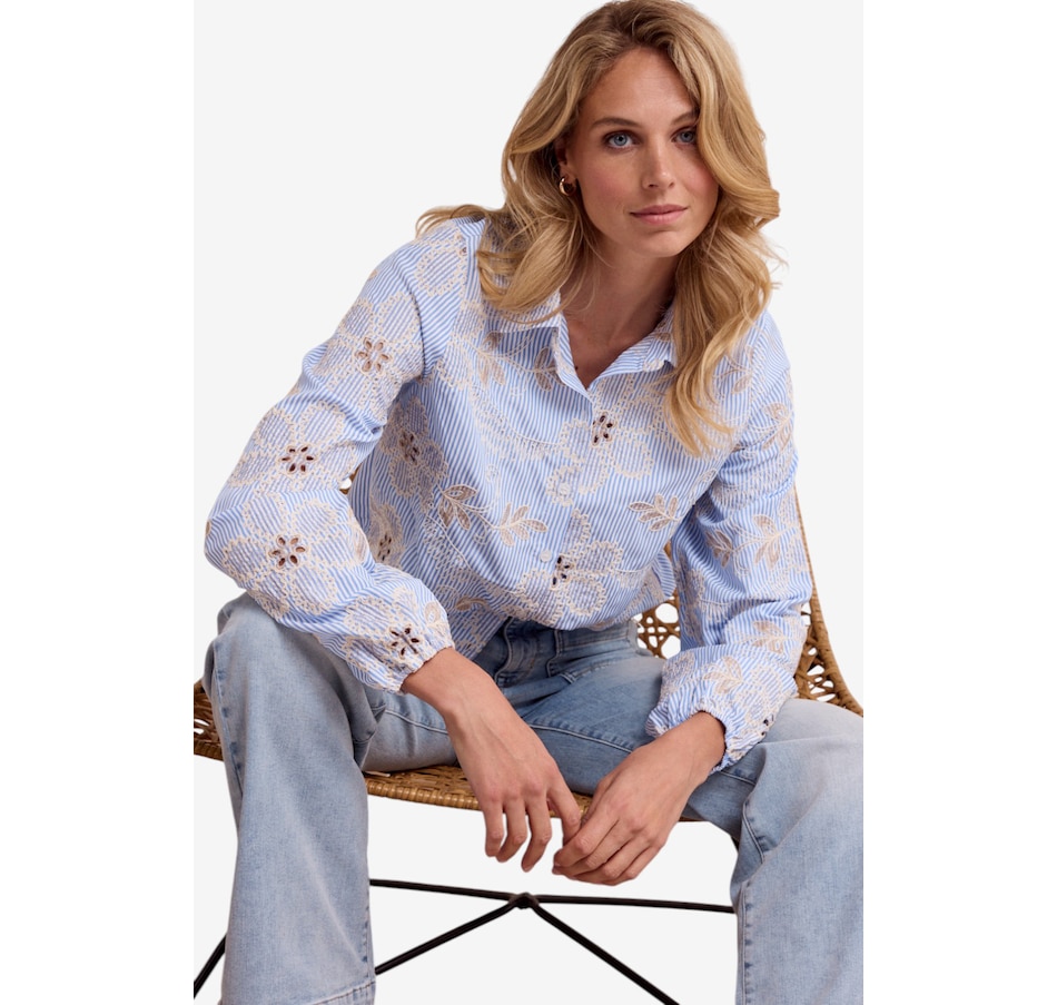 Image 120922_BRZYB.jpg, Product 120-922 / Price $79.88, Tramontana Flower Embroidery Blouse from Tramontana on TSC.ca's Fashion department