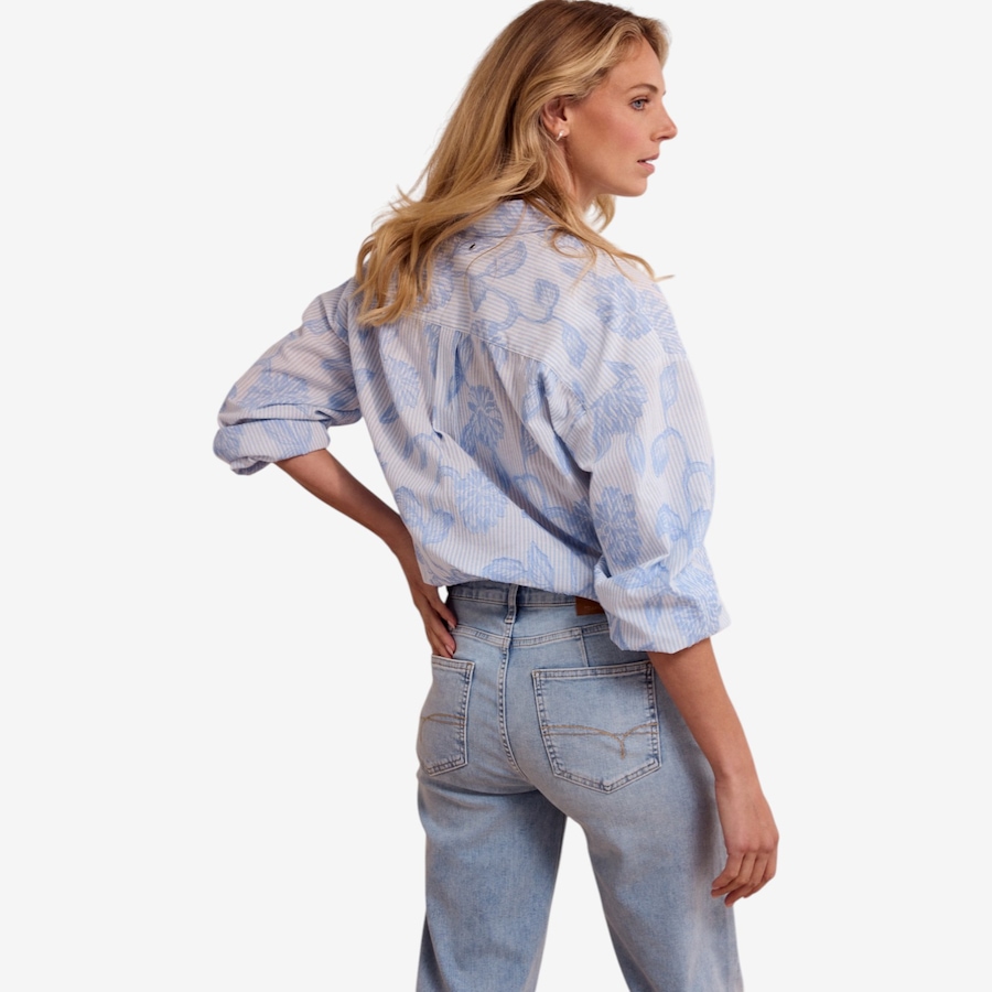 Image 120932_ALTMORE1.jpg, Product 120-932 / Price $69.88, Tramontana Flower Pattern Striped Blouse from Tramontana on TSC.ca's Fashion department