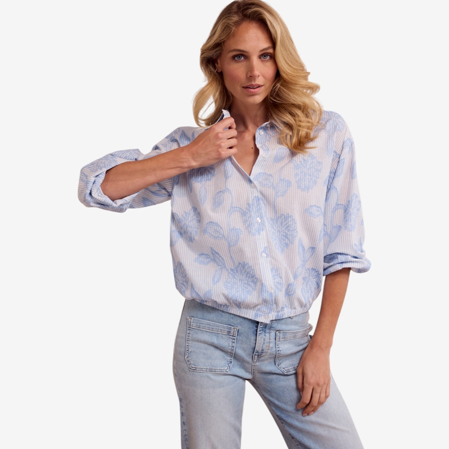 Image 120932_ALTMORE5.jpg, Product 120-932 / Price $69.88, Tramontana Flower Pattern Striped Blouse from Tramontana on TSC.ca's Fashion department