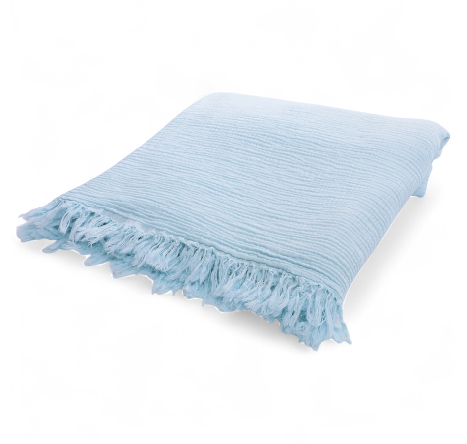 Image 120950_BLU.jpg, Product 120-950 / Price $49.99, Kort & Co. Cotton Muslin Throw from Kort & Co on TSC.ca's Home & Garden department