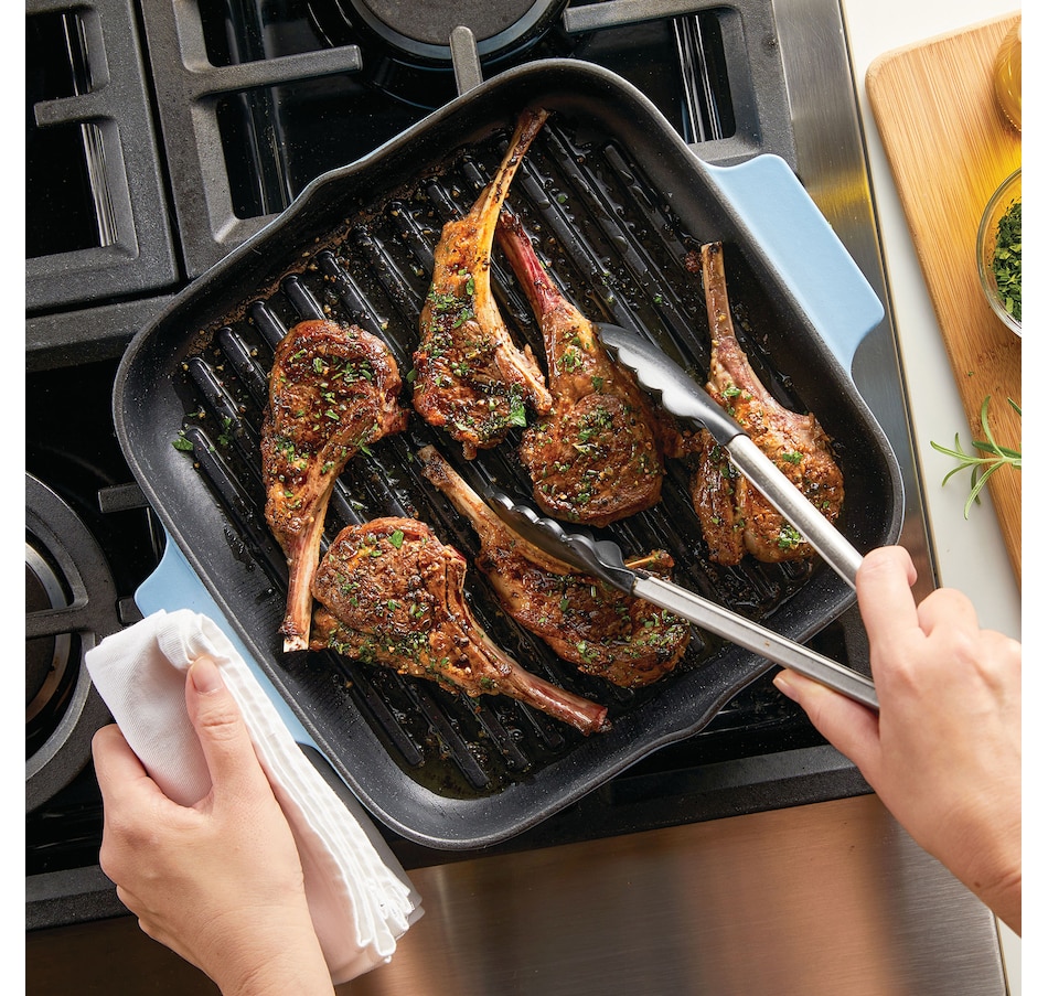 Image 120989_ALTMORE3.jpg, Product 120-989 / Price $89.99, KitchenAid 11" Enamelled Cast Iron Grill Pan from KitchenAid on TSC.ca's Kitchen department
