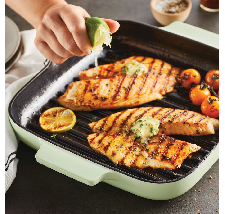 Image 120989_ALTMORE4.jpg, Product 120-989 / Price $89.99, KitchenAid 11" Enamelled Cast Iron Grill Pan from KitchenAid on TSC.ca's Kitchen department