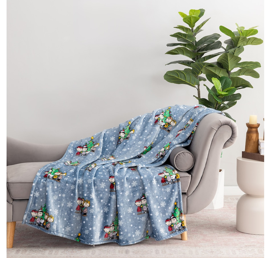 Image 121003_BLU.jpg, Product 121-003 / Price $24.99, Berkshire Blankets Peanuts Christmas Throw from Berkshire on TSC.ca's Home & Garden department