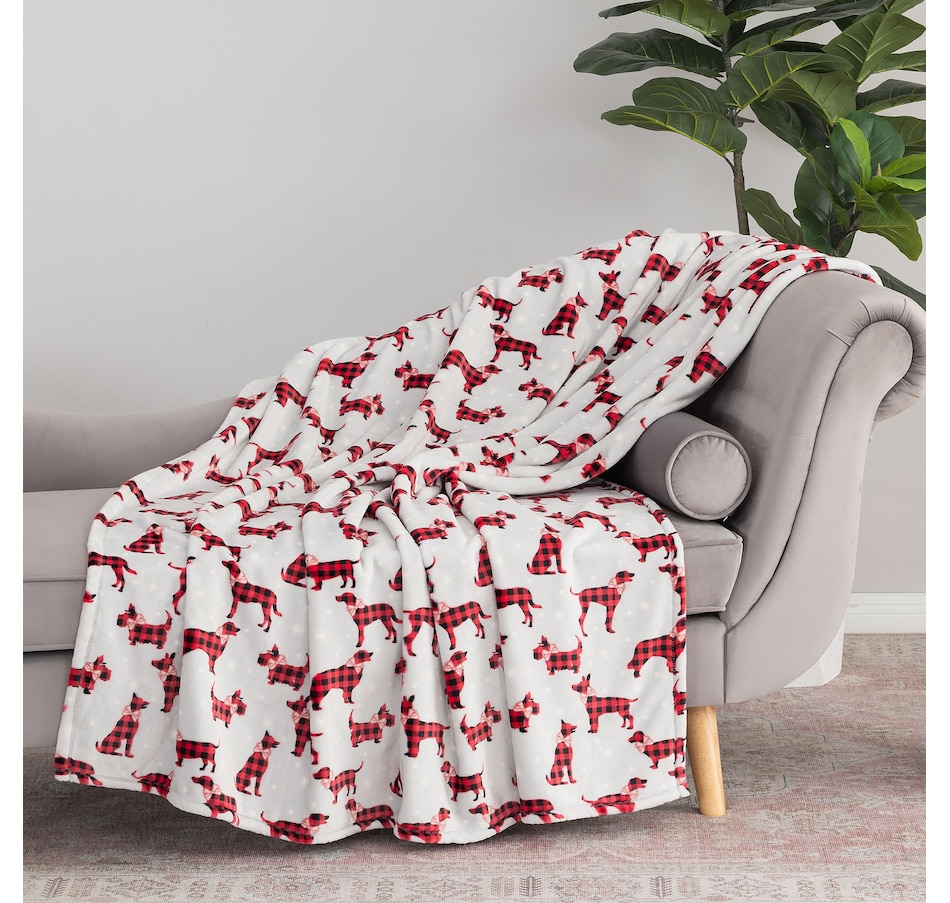 Image 121004_DOGS.jpg, Product 121-004 / Price $29.99, Berkshire Blankets Whimsical Holiday Plush Throw from Berkshire on TSC.ca's Home & Garden department