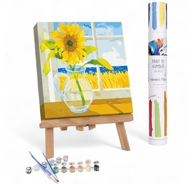 Winnies Picks Sunflower in the Window