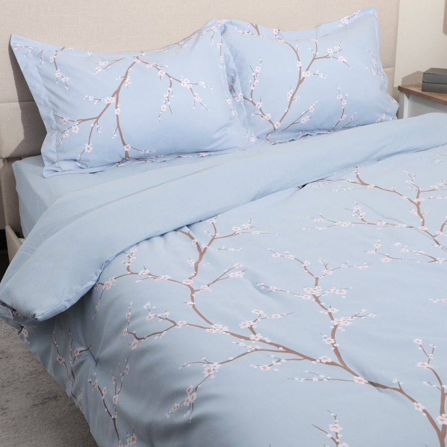 Image 121023_BLU.jpg, Product 121-023 / Price $49.99 - $79.99, Home Suite Cherry Blossom Comforter 4-Piece Set from Home Suite on TSC.ca's Home & Garden department