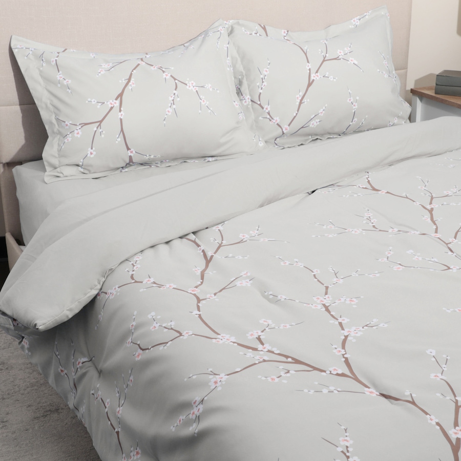 Image 121023_GRY.jpg, Product 121-023 / Price $49.99 - $79.99, Home Suite Cherry Blossom Comforter 4-Piece Set from Home Suite on TSC.ca's Home & Garden department