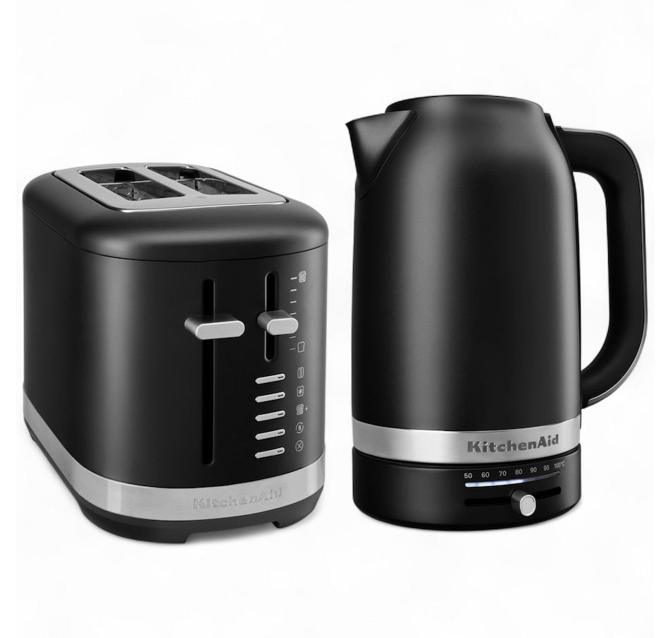 Image 121039_MTBK.jpg, Product 121-039 / Price $379.98, KitchenAid 1.7L Programmable Electric Kettle and 2-Slice Toaster Bundle from KitchenAid on TSC.ca's Kitchen department