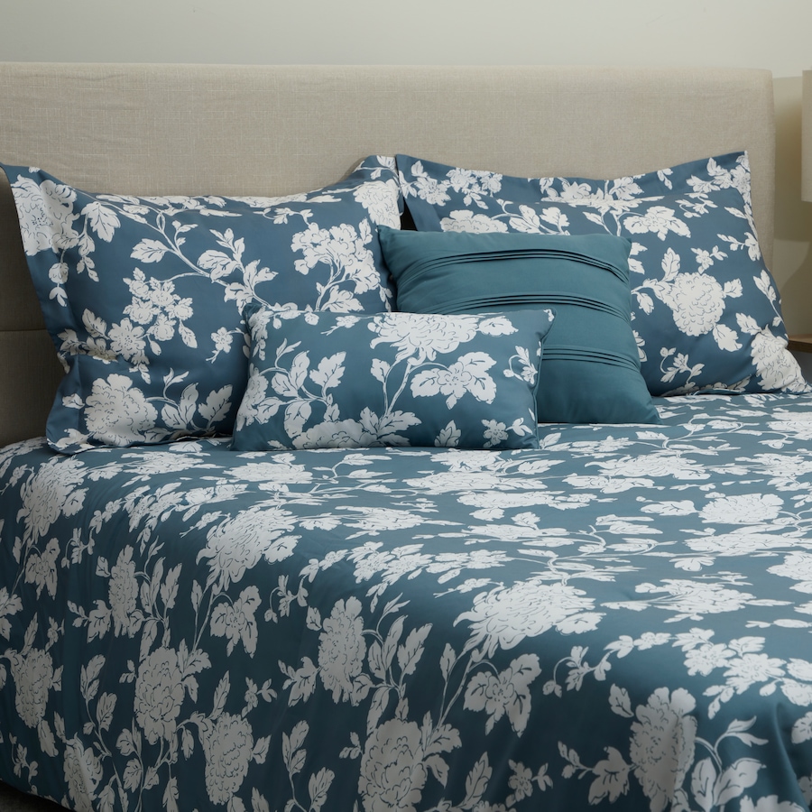 Image 121057_BLU.jpg, Product 121-057 / Price $54.99 - $76.99, Home Suite Essentials Floral 5-Piece Comforter Set from Home Suite on TSC.ca's Home & Garden department