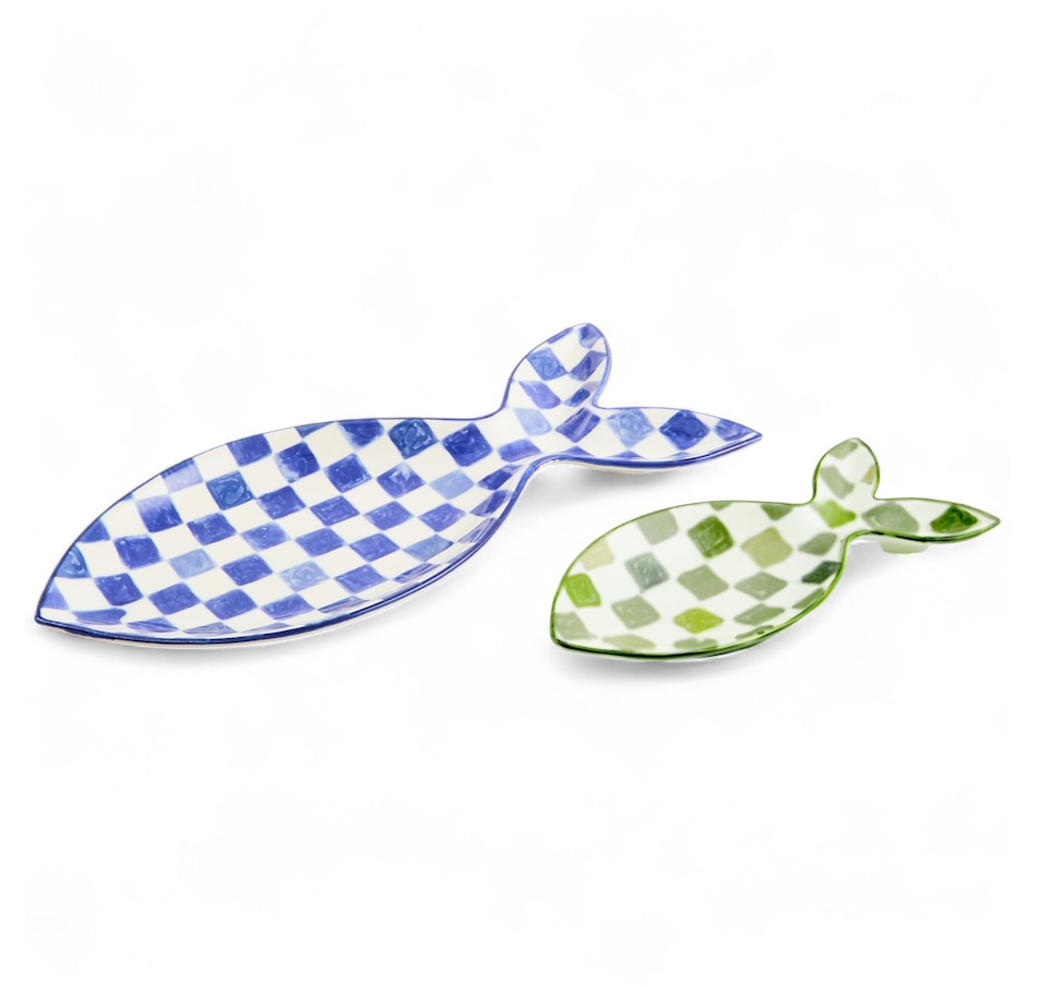 Image 121092_ALTMORE1.jpg, Product 121-092 / Price $159.00, MacKenzie-Childs Go Fish Serving Platter (set of 2) from MacKenzie Childs on TSC.ca's Kitchen department